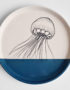 Petite assiette bleue meduse